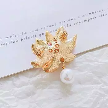Брошь в виде лотоса в китайском стиле с имитацией жемчуга, кулон с розовым цветком, булавки для растений, женская одежда для банкета, ювелирные изделия, аксессуары, подарок 4CM * 4CM
