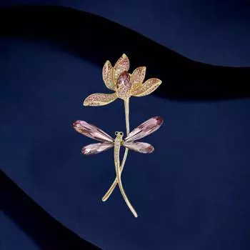 Брошь в виде лотоса в национальном стиле, элегантная, изысканная, чистая, милая, пальто, брошь в виде чонсама, антибликовые аксессуары Electroplated real gold золотой