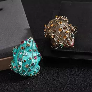 Брошь в виде лягушки Винтажная эмаль Бриллиантовый темперамент Серия животных Повседневная одежда Аксессуары для вечеринок синий