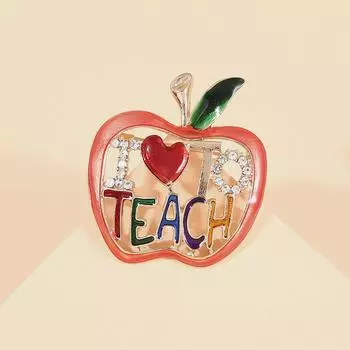 Брошь в виде мультяшного фрукта в виде яблока женская, на выпускной, подарок на День учителя, булавка, воротник, брошь, одежда