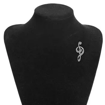 Брошь в виде музыкальной ноты для женщин, зажим для шляпы, шарфа, аксессуар для одежды, антикварные хрустальные броши для женщин, 2018 г.