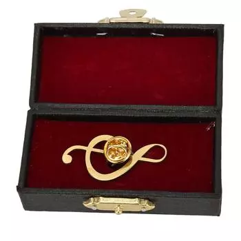 Брошь в виде музыкальной ноты из золотистого металла, изысканная, сглаживающая, высокая имитация, нагрудная булавка в виде ноты с местом для хранения