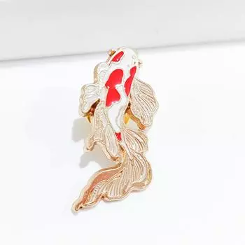 Брошь в виде оленя в виде журавля в стиле ретро с изображением лотоса кои, металлический значок, персонализированные креативные аксессуары