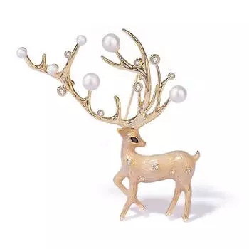 Брошь в виде оленя, высококачественный женственный жемчужный корсаж, изысканный нишевый дизайн, булавка, аксессуары для костюма