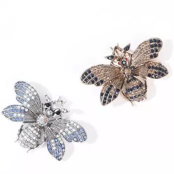 Брошь в виде пчелы и насекомых, винтажная металлическая булавка, зажим для шарфа, аксессуары для одежды коричневый