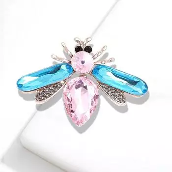 Брошь в виде пчелы из акрила и кристаллов, изысканная с той же брошью в виде насекомого, брошь со стразами