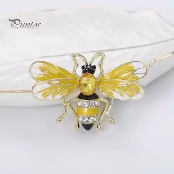 Брошь в виде пчелы, сверкающая, нержавеющая, устойчивая к коррозии, большая брошь в виде насекомых, булавка, модное платье, аксессуары для пальто жёлтый