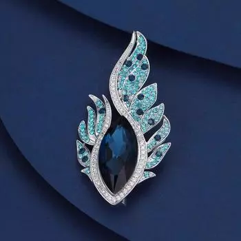 Брошь в виде пера ангела феникса, глаз, высококачественная женская индивидуальная нежная хрустальная брошь, нишевый дизайн, булавка с аксессуарами