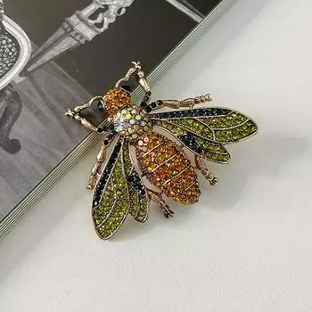 Брошь в виде полной бриллиантовой моли, модная булавка в виде насекомого, аксессуары для пуговиц