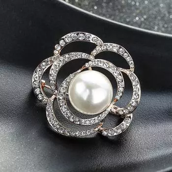 Брошь в виде полой розы, темпераментный жемчуг, нагрудный значок, цветок, ниша, дизайн, булавка с ювелирными изделиями