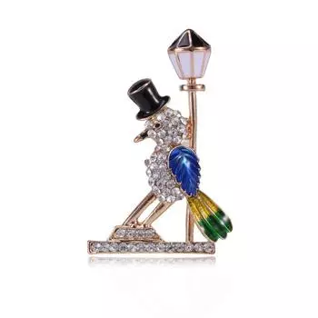 Брошь в виде птицы с капающим маслом и бриллиантами по фен-шуй. Простые и стильные трехмерные аксессуары в виде животных.