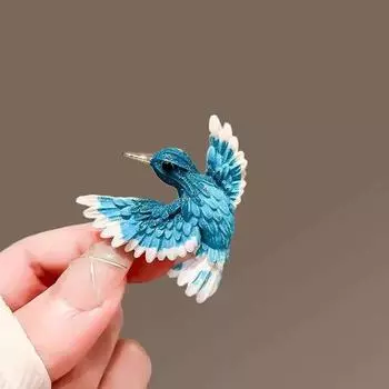Брошь в виде птицы с синими крыльями в национальном стиле, женская брошь высокого класса, ретро-булавка, аксессуары для пальто