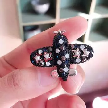 Брошь в виде самолета, платье, аксессуары со стразами, милые универсальные аксессуары для одежды, булавка для воротника. красный