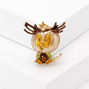 Брошь в виде совы из ветровой стали с рисунком из мультфильма, высококачественный женский корсаж