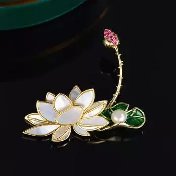 Брошь в виде стручка лотоса в национальном стиле, женская, легкая, роскошная, темпераментная, пресноводная, брошь-булавка, костюм-чонсам с аксессуарами