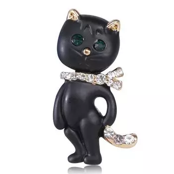 Брошь в виде животного для повседневного блейзера, кардигана, свитера, универсального украшения для корсажа, фиксирующей булавки, устойчивой к свету чёрный