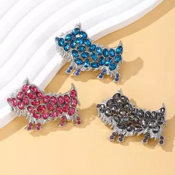 Брошь в виде животного из кристаллов для женщин Premium Sense Niche, универсальная, милая, для собак, пальто, куртка, аксессуары, корсаж