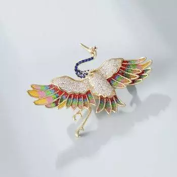 Брошь в виде журавля в китайском стиле, высококачественная женская классическая элегантная темпераментная брошь, ретро-булавка, аксессуары для пальто ханьфу