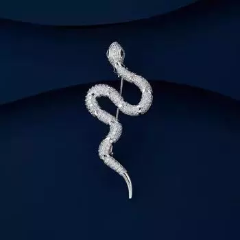 Брошь в виде змеи, роскошная женская легкая вещь, полная бриллиантов, нишевый дизайн, брошь-булавка в виде животного, персонализированные аксессуары для костюма