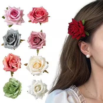 Брошь-заколка для волос «Роза» в виде цветка двойного назначения 1 шт. One Size