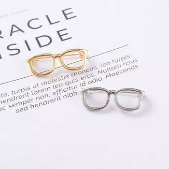 Брошь, защита от царапин, защита от окисления, цветостойкость, защита от пота, защита от ржавчины, форма очков, унисекс, брошь для пары, эмблема, аксессуар для шляпы серебряный