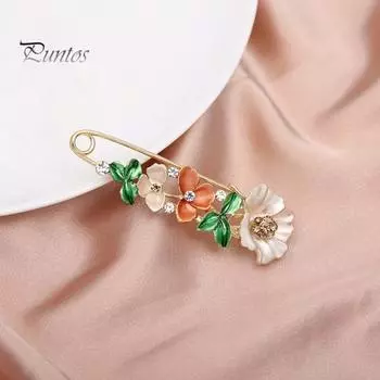 Брошь, значок, цветок, грация, инкрустация стразами, гальваника, темперамент, одежда, одинаковые цвета, женский значок, булавка, аксессуары, аксессуары для одежды F