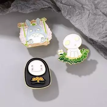 Брошь, значок, украшение для индивидуальной сумки, сплав, уникальная брошь в стиле аниме, брошь для рюкзака, повседневная одежда чёрный