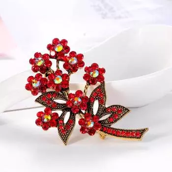 Брошь-значок, винтажная нарядная изящная цветочная брошь со стразами, булавка из искусственного жемчуга C