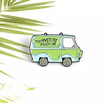 Брошь Значок Значок Путешествия Памятная Эмалевая Брошь Броши Значок Скуби Автобус Броши Нагрудная Брошь зелёный