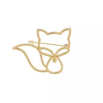 Брошь «Золотая лиса»: Элегантная женская булавка для костюма, стильный корейский модный аксессуар hollow fox золотой