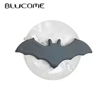 Броши Blucome Bat, женские стильные акриловые материалы, милый значок с животными, подарки на день рождения, булавки, аксессуары, ювелирные изделия белый