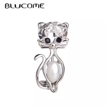 Броши Blucome с изображением кошек и женщин с зажимом для ошейника