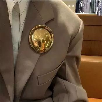 Броши из сплава с круглыми срезами, геометрическая большая массивная брошь нестандартной формы, индивидуальный подарок