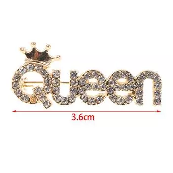 Броши «Королева» для женщин, Корона, буквы, вечерние офисные броши, булавки, подарки
