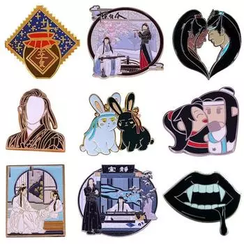 Броши Mo Dao Zu Shi, эмалированная булавка «Неукротимый», «Grandmaster of Demonic WeiWuxian», сумка, одежда, булавка на лацкане, значок, ювелирные изделия