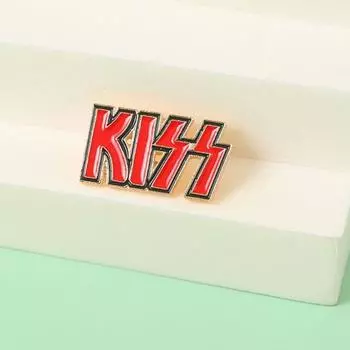 Броши «Панк-поцелуй», эмалевые броши с буквами, подвески, значки на лацканы рубашек, украшения для сумок kiss