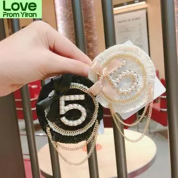 Броши с кисточками в виде безволосого банта, цифровая геометрическая черно-белая жемчужная брошь для женщины