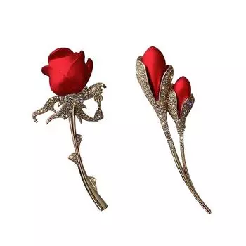Броши с красной розой, женские значки с лацканами, булавка для девочек, пальто, костюм, декор для одежды