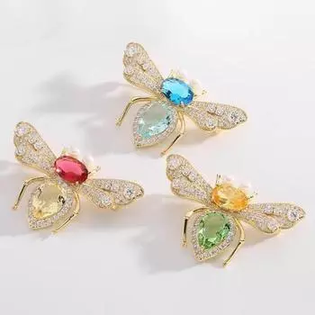 Броши с насекомыми-пчелами и вспышками для женщин, одежда, украшения, аксессуары для вечеринок as the picture