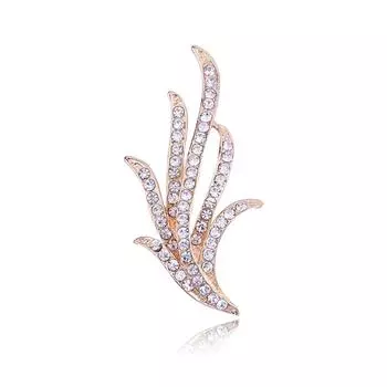 Броши со стразами и листьями для женщин, простой дизайн, модные украшения, свадебная булавка и брошь, хрустальные броши, подарок