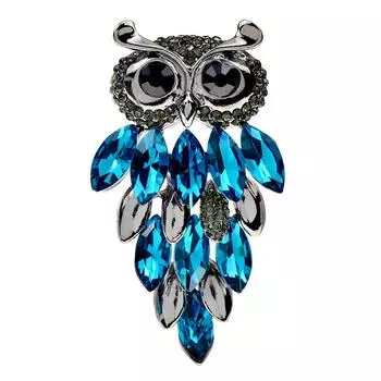 Броши со стразами и совой для женщин, модная булавка с животными, 2 цвета в наличии, пальто, свитер, ювелирные изделия, новинка высокого качества