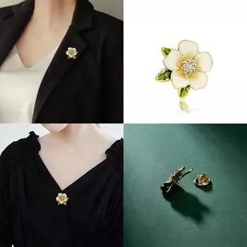 Броши в виде цветка гардении для женщин, одежда, аксессуары, ювелирные изделия, подарок