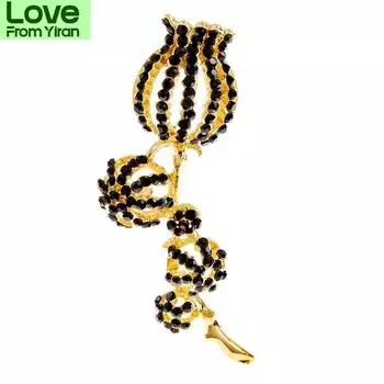 Броши в виде цветка со стразами для женщин, винтажная мода, булавка, пальто, платье, зимние аксессуары, высокое качество зелёный