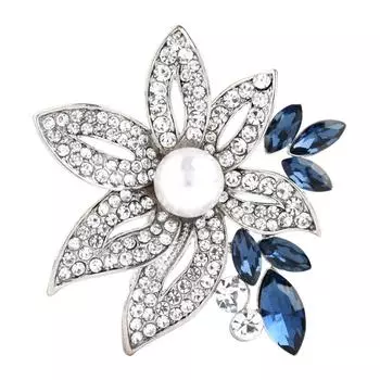 Броши в виде цветка со стразами и жемчугом для женщин, дизайнерские 2-цветные броши в виде цветка для свадеб и вечеринок, булавки, подарки розового золота