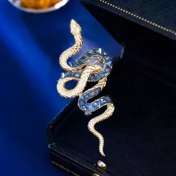 Броши в виде цветка-змеи Брошь в виде змеиной кости во французском стиле Изысканные и стильные аксессуары для одежды Сверкающая брошь высокого класса