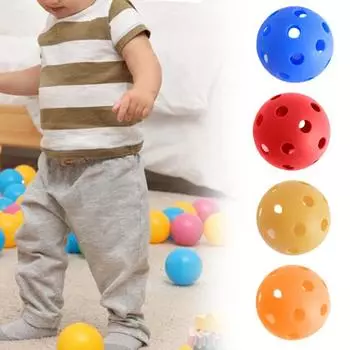 Бросок Шарик Игрушка Яркие Цвета Развлечения Пластик Прочный Цветная Перфорированная Сенсорная Интеграция для Дома 9cm синий