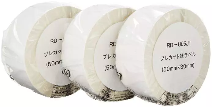 Brother Industries бумажные этикетки 3 рулона TD-2130N/2130NSA предварительно разрезанные RD-U05J1 белый