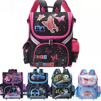 Brother Kids Butterfly Schoolbag Backpack EVA Folded Orthopedic Children School Bags for Boys and Girls Mochila Infantil