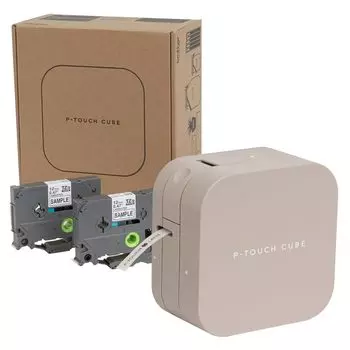 Brother Label Writer Peatouch Cube Latte PT-P300BTLT (для использования со смартфоном, ширина ленты 3,5–12 мм, в комплект входят 2 образца лент)