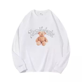 Brown BearAutumn Clothing Длинные рукава из чистого хлопка Новые мужские и женские топы, весенний внутренний слой, базовая рубашка, футболка с круглым вырезом и длинными рукавами M коричневый